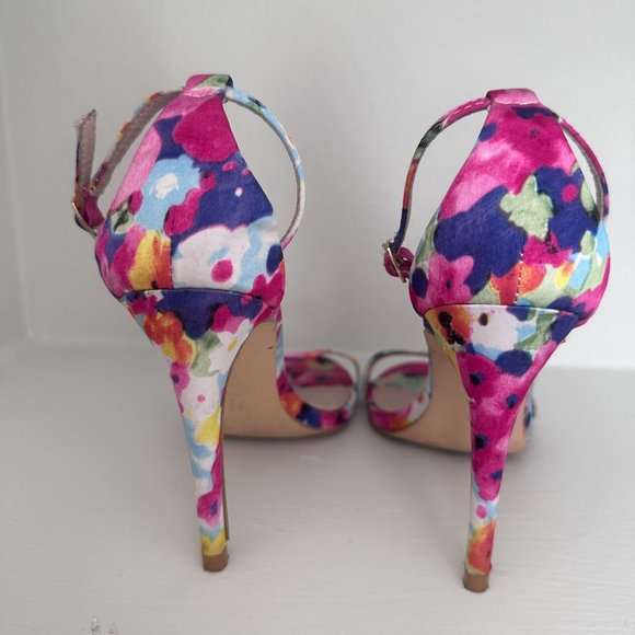 Steve Madden Stecy Floral Ankle Strap Heels, Barbie Pink - Picture 5 of 6